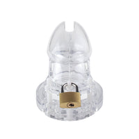 Experience comfortable, extended wear with our transparent plastic chastity cage. Enforcing control and preventing erection, it includes multiple rings for a perfect fit. Lightweight and high-quality, it's the ultimate for your chastity journey.
