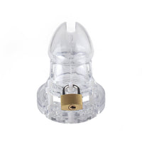 The Touch-Me-Not Plastic cage offers a unique reaction that balances touch and denial. Its transparent design allows a visual tease, while the lightweight plastic minimizes harmful skin reactions.