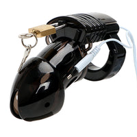 Dive into thrilling control with this electro cock cage a real keyholder essential. Crafted from durable plastic, it enforces your fantasies with electrifying power and secure, adjustable comfort.