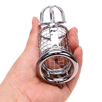 Unlock intense connections with the Chicken cage's sleek steel design, catering to tiny male sizes. Its XXS ring offers comfort while key holders savor control, even on a wedding day.