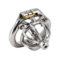 Discover intense submission with our stainless steel metal cock cage featuring intricate spikes. Custom-fit attachments enhance control, while our website showcases every thrilling detail through vivid images.