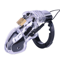 Experience the ultimate shock with our largest electro-chastity cage! Crafted from skin-safe materials, this device comfortably encases your penis and testicles. Adjustable spacers ensure a perfect fit, offering thrilling control and unparalleled sensations.