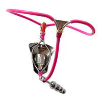 Experience ultimate control with this long, metal that wears like a thong-style belt. Designed to tease and prevent full arousal, it features a lockable box that unlocks via key or phone. Enhance your intimate moments with this innovative accessory.