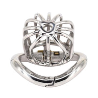 Unlock the ultimate in keyholding control with The Helpless Captive Cock cage. Its rigid metal design holds each plug and sound in place, timed for your keyholder's command.