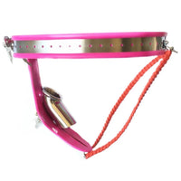 Experience the thrill of hidden desire with our long metal device. Comfortable to wear under clothes, it keeps his pleasures hidden behind sleek stainless steel. Perfect for those who enjoy the excitement of hiding in plain sight.