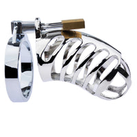 Lock your desires down with this steel cock cage. Its robust, sided design offers negativ space for teasing, while the spiky accessory enhances sensation. Enjoy secure, hygienic, long-term wear.