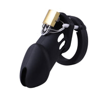 Embrace your fantasy with our silicone cage, designed for the short male. This male denial kit lets males explore new realms straight from the pages of their favorite books. Includes dildo and adjustable rings for comfort.