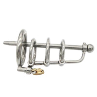 Experience ultimate control and discipline with our Extreme Urethral device. Crafted from sleek stainless steel, this cage features a secure pouch and urethral sound for unparalleled restraint. Discreetly wearable under your everyday attire whether it's shorts, a shirt, tights, or even a thong it transforms your journey into one of profound submission and personal exploration.