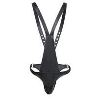 Provocative Leather Stud Chastity Belt ideal for BDSM play and submissive training.