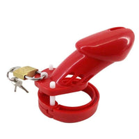 Experience ultimate control with the custom Cagink a red plastic cage featuring welded stainless steel components for enhanced durability. This expertly crafted device combines lightweight plastic comfort with the strength of stainless steel for a secure, personalized fit.