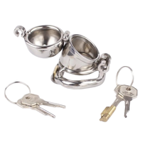Enjoy extra coverage and secure enclosure with the Double Locked Cock Restraint. This stainless steel cage features attachable cock rings for a custom fit and is designed for easy cleaning.