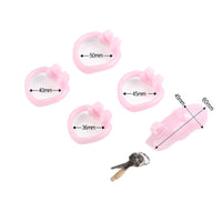 Unlock new frontiers in sissy play with this sissygasm cock cage. Perfect for short male anatomy, it offers cock rings sized up to XXL for a larger, custom fit, ensuring security and heightened pleasure.