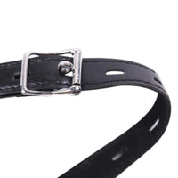 Discover ultimate restraint with our black leather belt for women. Its exposed design pokes at your desires, while adjustable straps ensure a comfortable fit from head to skin. Perfect for those pegged to explore new boundaries.