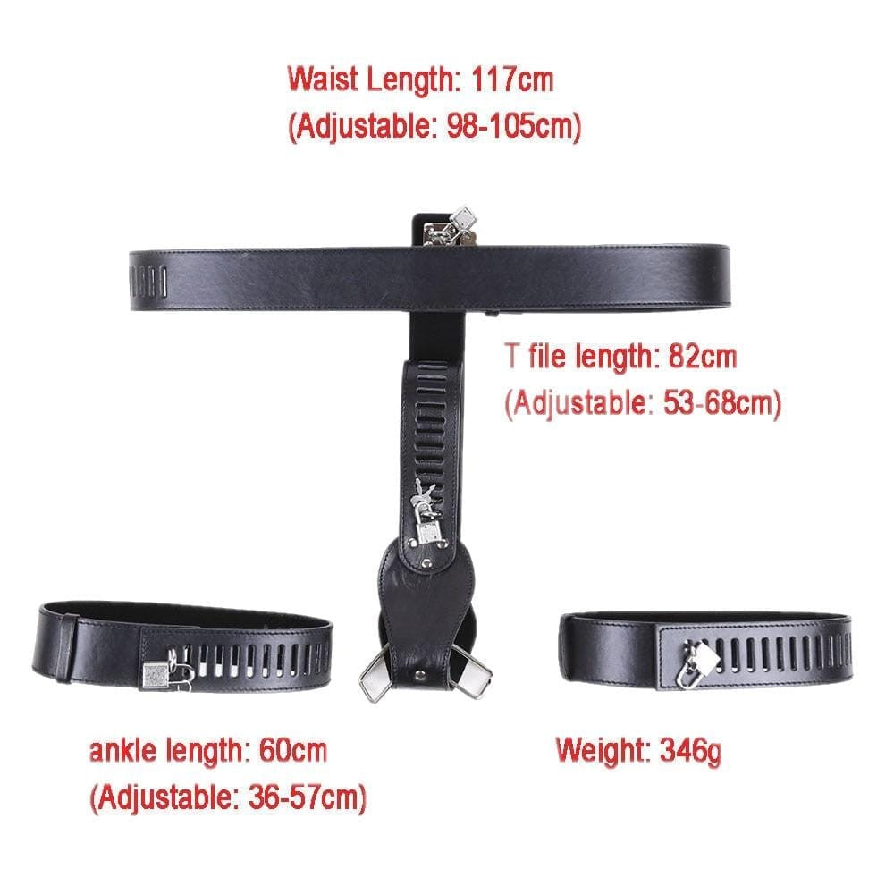 Introducing the inescapable chastity belt a seductive accessory for your BDSM fantasies. Adjustable fitment locked securely in place with padlocks. The easiest, cheapest way to submit without sacrificing comfort.