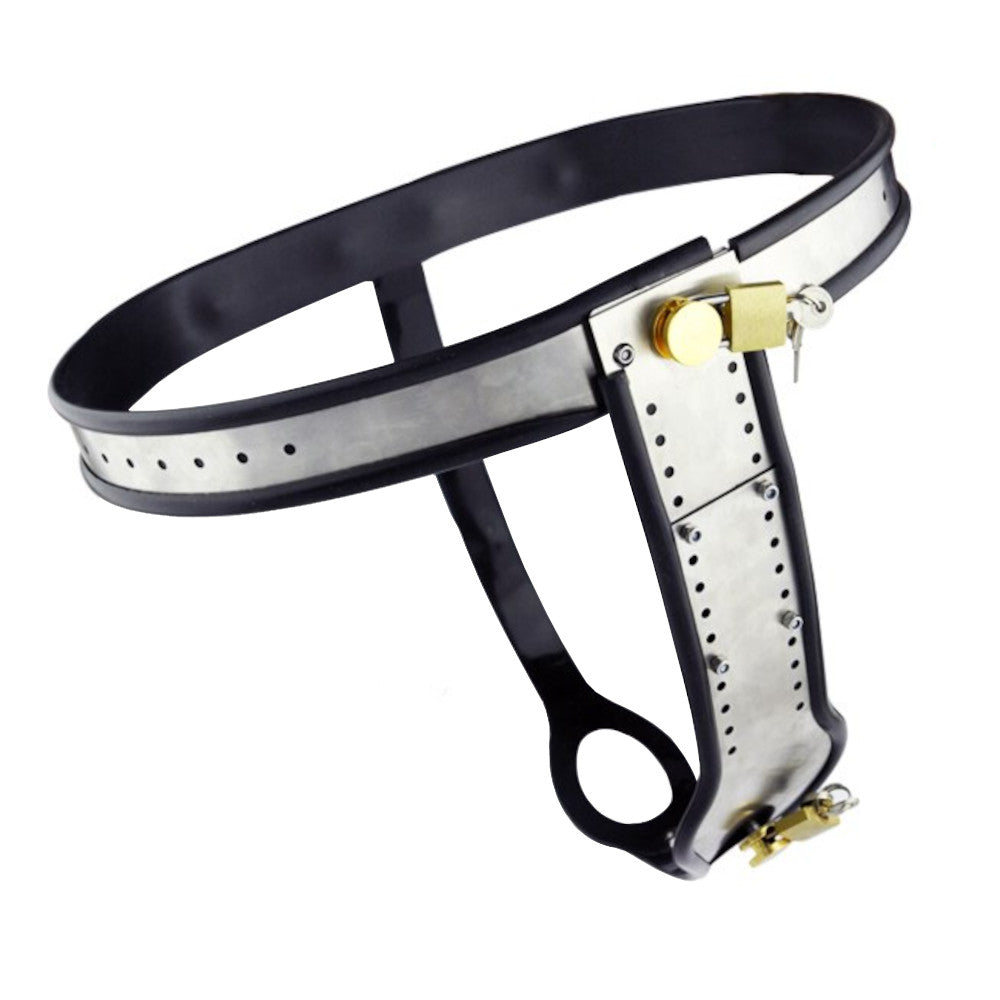 Experience the ultimate in submission with the Sevanda Nautilus chastity belt; its spiked steel and silicone lining form the perfect cage for secure, prolonged wear, ensuring total control.