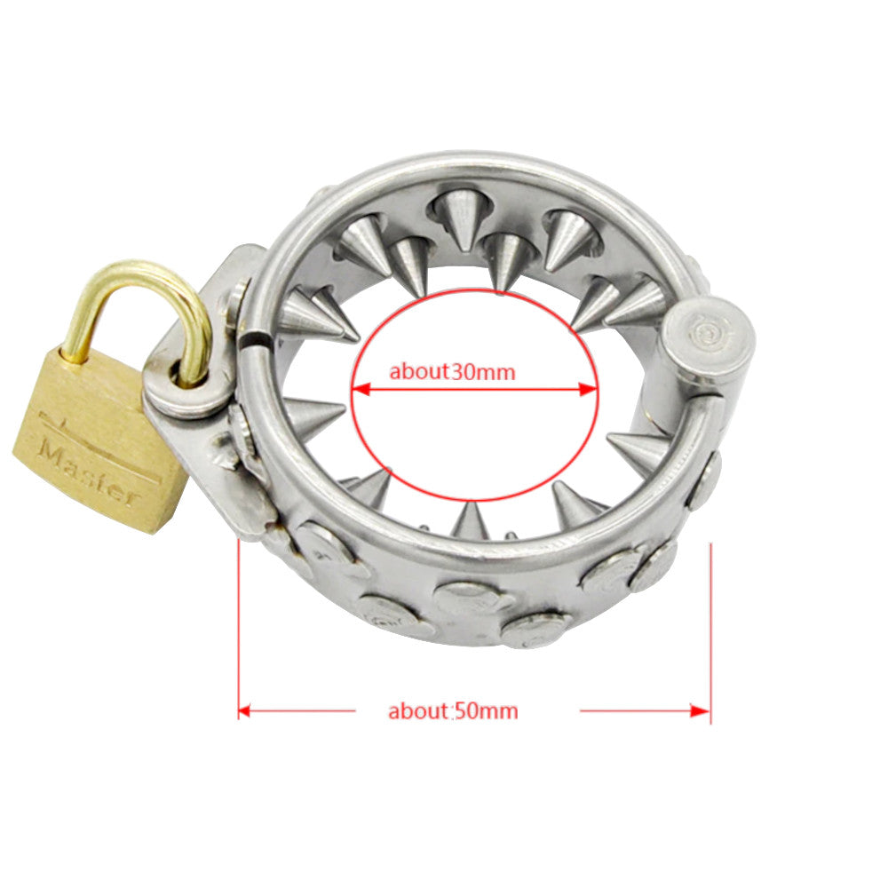Experience intense confinement with this cage steel kit featuring Chastity spikes. Ensure you're locked securely for the night or a longer sentence, pushing boundaries towards perma lockup.
