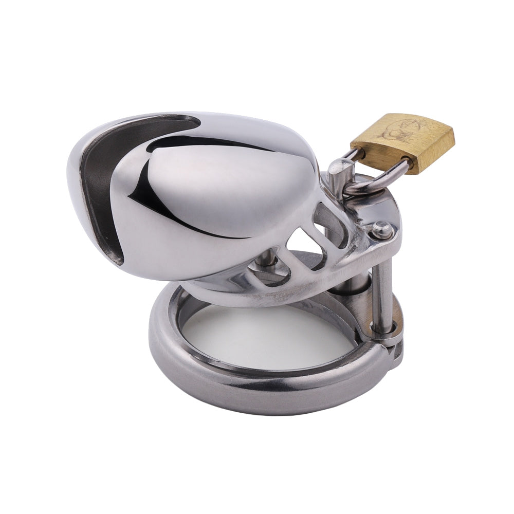 Experience unparalleled control and intimacy with our big cage. Crafted from sleek stainless steel, it fits comfortably in bed, enhancing every moment. Anticipate the touch of lips, a tender kiss, passionate kissing, or a teasing lick all intensified by the thrill of restraint. Elevate your connection and explore new dimensions of pleasure together.