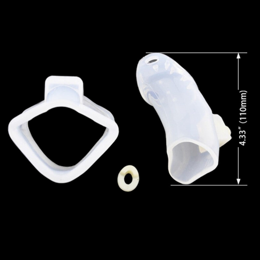 This silicone, sissy cage captures your impulses with a grip as firm as brushed teeth in fighting decay. Keep your desires in check, free from rotten distractions.