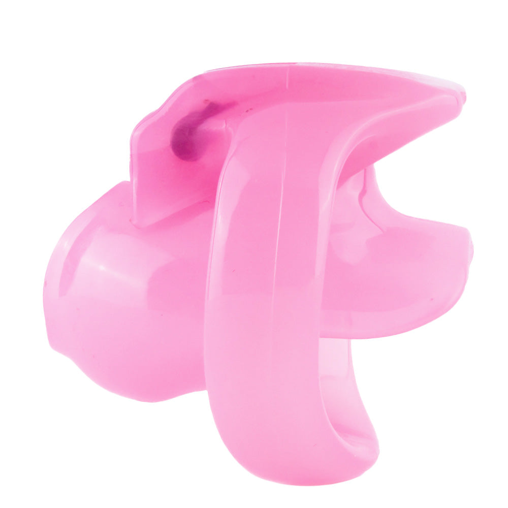 Achieve ultimate discretion and feminine allure with this wide-range pink resin cage. The model ensures a restrictive yet comfortable fit, securely tucked under any outfit, unlike metal cages.