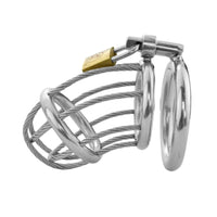 This tiny stainless steel jail envelopes your desires in a vice-like grip, ensuring no chafing while exploring outside fantasies. Feel secure and restrained without compromise.