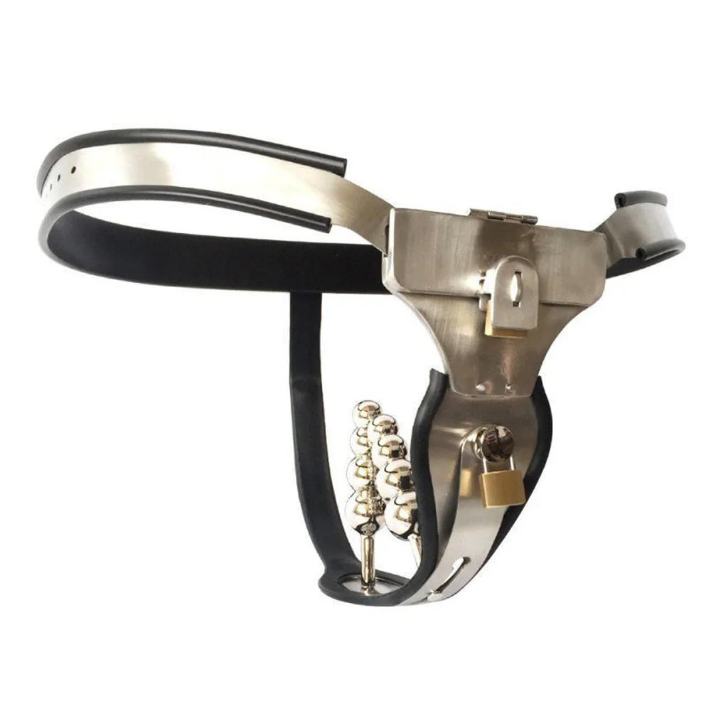 Discover the ultimate in control and stimulation with our versatile female chastity belt. This sleek design allows customizable penetration frequency with added options for dildo use and cunnilingus.