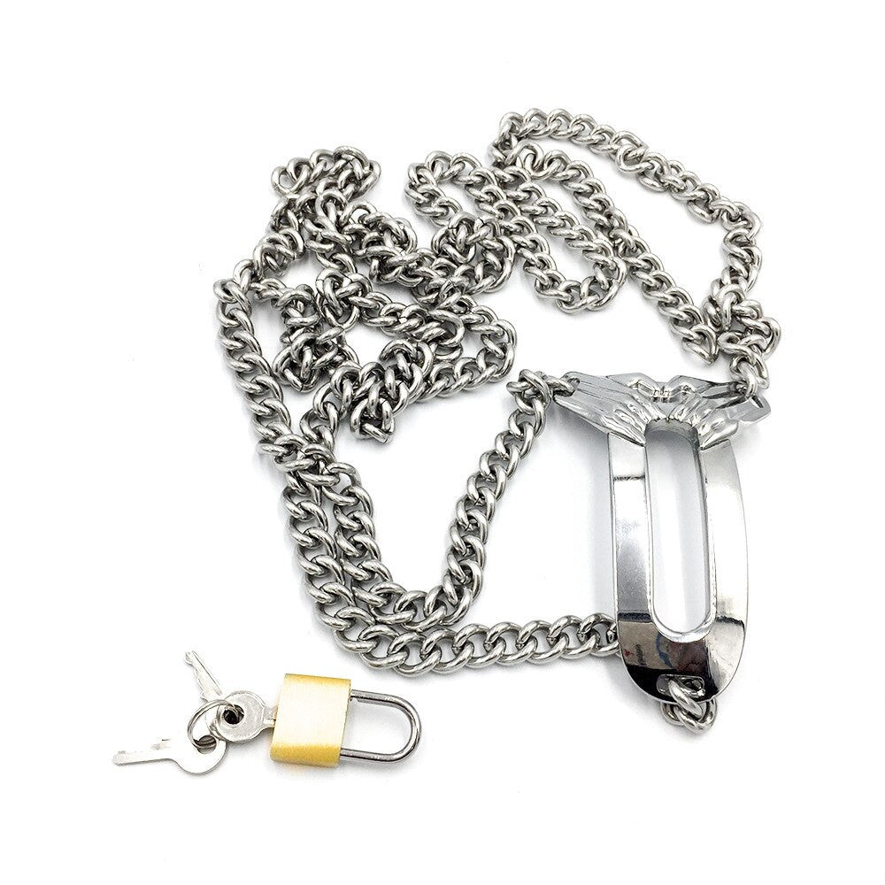 Miss the fun? With a steel male chastity, you can plus up the teasing and laughter. But seriously, where's the key? This male chastity belt brings the jokes and keeps you guessing!