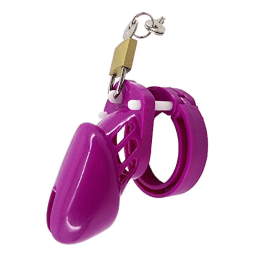 The Denial in Purple Plastic cage is a lightweight marvel, perfect for large cock wearers seeking control. Its tiniest details ensure a crown of arousal, effortlessly filling ones needs with zero discomfort in public or private spaces.