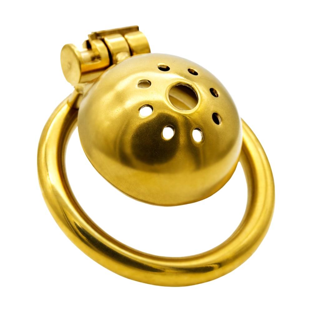 Experience ultimate control with Richard's Golden Helmet. This smart dick ensures a flat cock, preventing unwanted stimulation or penetration, focusing pleasure on your partner's clit and vagina to truly stimulate intimacy.