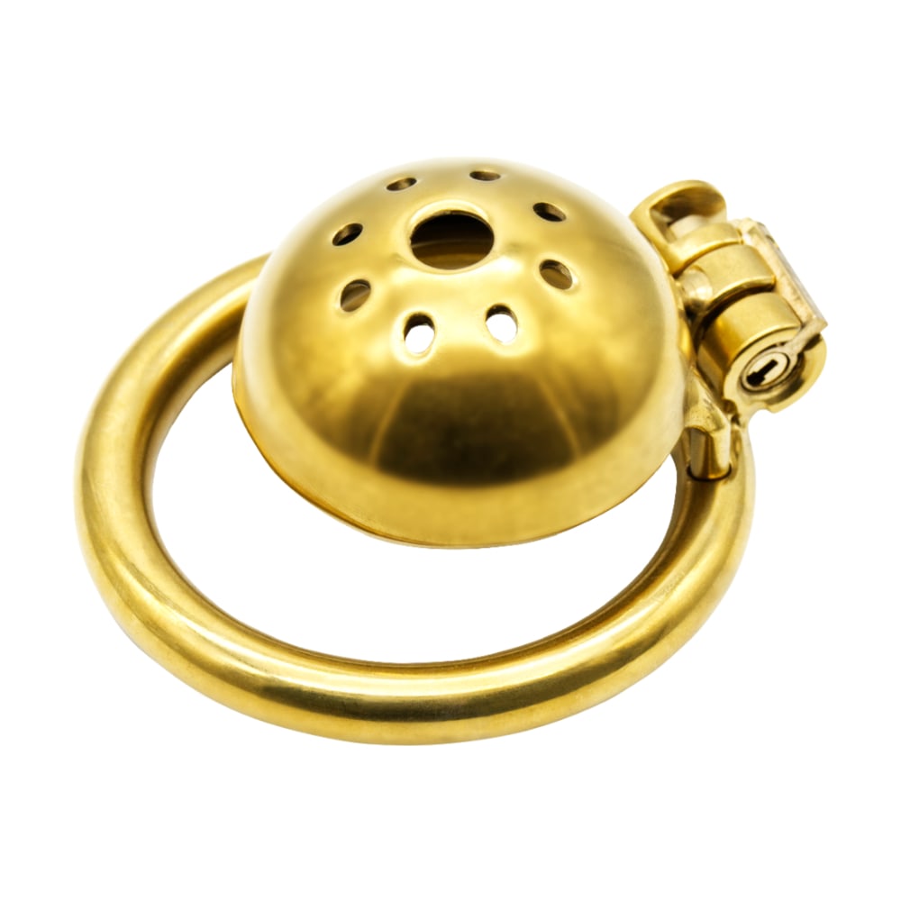 Experience ultimate control with our golden metal cage designed for the feminization male journey. This elegant device brings you to your knees, ready to strip away temptation. Its brutal yet comfortable design is a surprise luxury that fits perfectly in your lap.