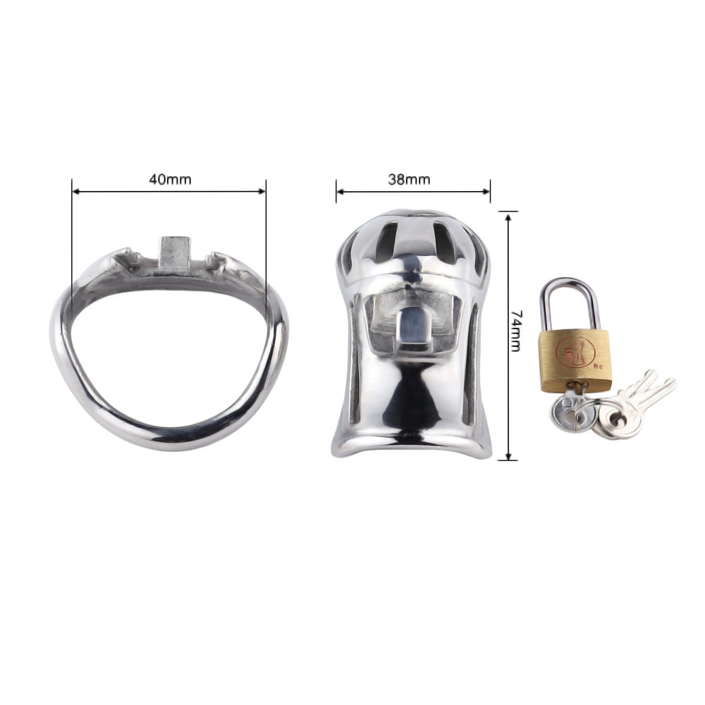 Experience the ultimate in male submission with this high-grade steel device. Designed to comfortably encase the testicles, it inverts traditional control dynamics without risk of atrophy, enhancing intimacy and trust in your relationship.