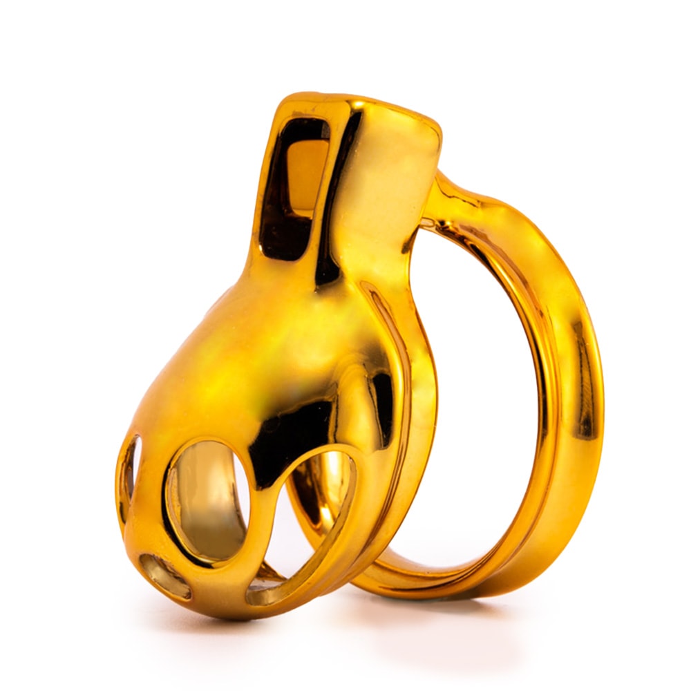 Indulge in luxurious submission with Sevanda's gold finish small. Its micro and inny design offers comfort, security, and style, blending art with function effortlessly.