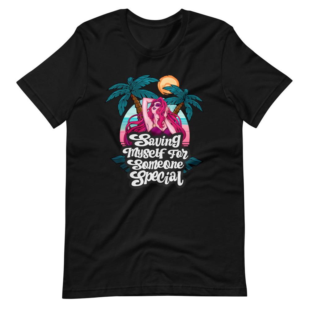 Embrace your loyalty and devotion with this premium black t-shirt. Made from 100% combed and ring-spun cotton, its tight, athletic fit features sissies dick cage boldly displayed. Perfect to pair with your blue bikini or speedo, it's a statement piece for those seeking a worthy Mistress.