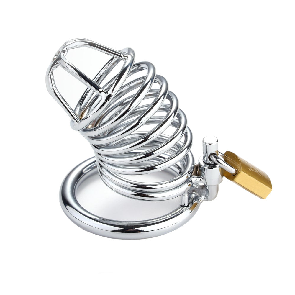 Experience ultimate control with this spiral steel cage that prevents pinching and discomfort. Securely fitting at the bottom, it allows comfortable sitting without any pinch, ensuring a seamless experience throughout your day.