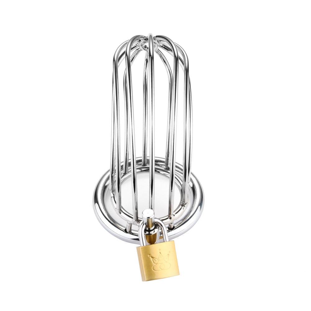 Introducing our steel male chastity belt designed for full control and comfort. Wearers can't achieve full erections due to its curved design, ensuring complete chastity. Our belts provide security and peace of mind for all users.