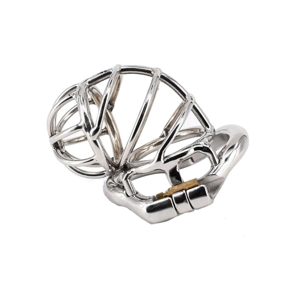 Embrace secure metal chastity with our stainless steel penile cage. Its comfortable sleeve prevents a loose fit, and the bent design ensures no unexpected pop-outs. As snug as a sock, it's the perfect solution for your needs.