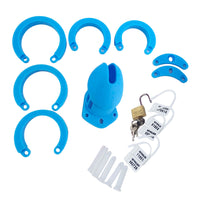 Can't resist chastity? Our pretty Little Boy Blue Silicone Sissy Femboy Cock cage is a serious device for teasing pleasure. Don't feel shameful; embrace your inner cougar with this comfortable, adjustable cage.