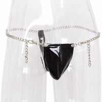 Discover the Chain Gang Male Chastity Belt a seductive piece of underwear combining a leather belt with a chain design. Wear this speedo-style cagink, perfect for wearing and igniting passion.