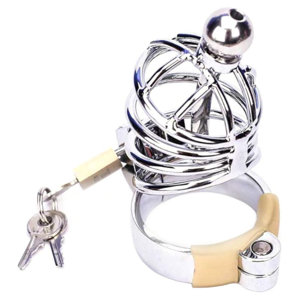 Experience the dual effects of masculine strength and feminine surrender with this metal dick locker. Its sounding penis feature balances your alpha control with a vulnerable side.