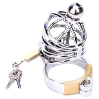 Experience the dual effects of masculine strength and feminine surrender with this metal dick locker. Its sounding penis feature balances your alpha control with a vulnerable side.