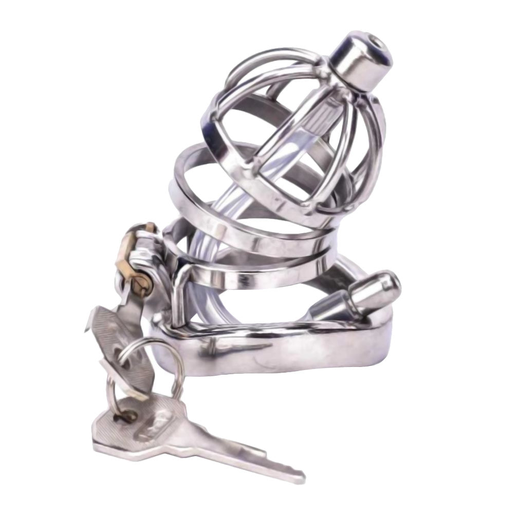Enhance your psychological dynamic with this stainless steel chastity device, perfect for healthy keyholding and preventing problems like injury. Discover a new level of comfort in submission.