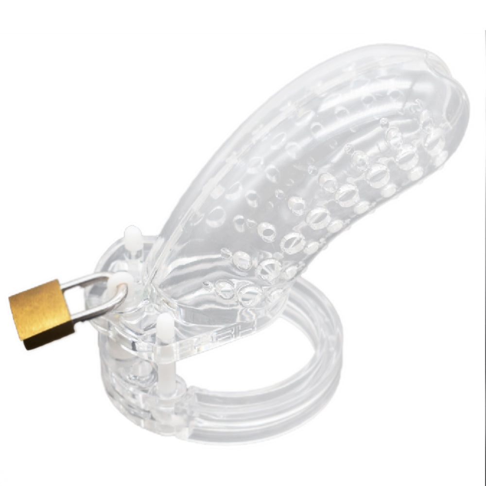 Introducing the Clear Chastity Belt a discreet solution for those who love swimming while locked. Its transparent design stays hidden under swimsuits, shorts, or shirts, so you can suit up confidently. The adjustable belt ensures comfort and security during all your swimming adventures.