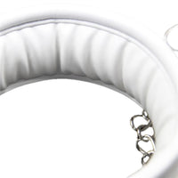Ended your shopping spree? Don't get mad make a brutal shift in your BDSM play with our elegant white vegan leather collar and leash. Adjustable and stylish, it's perfect for adding flair to your sessions.