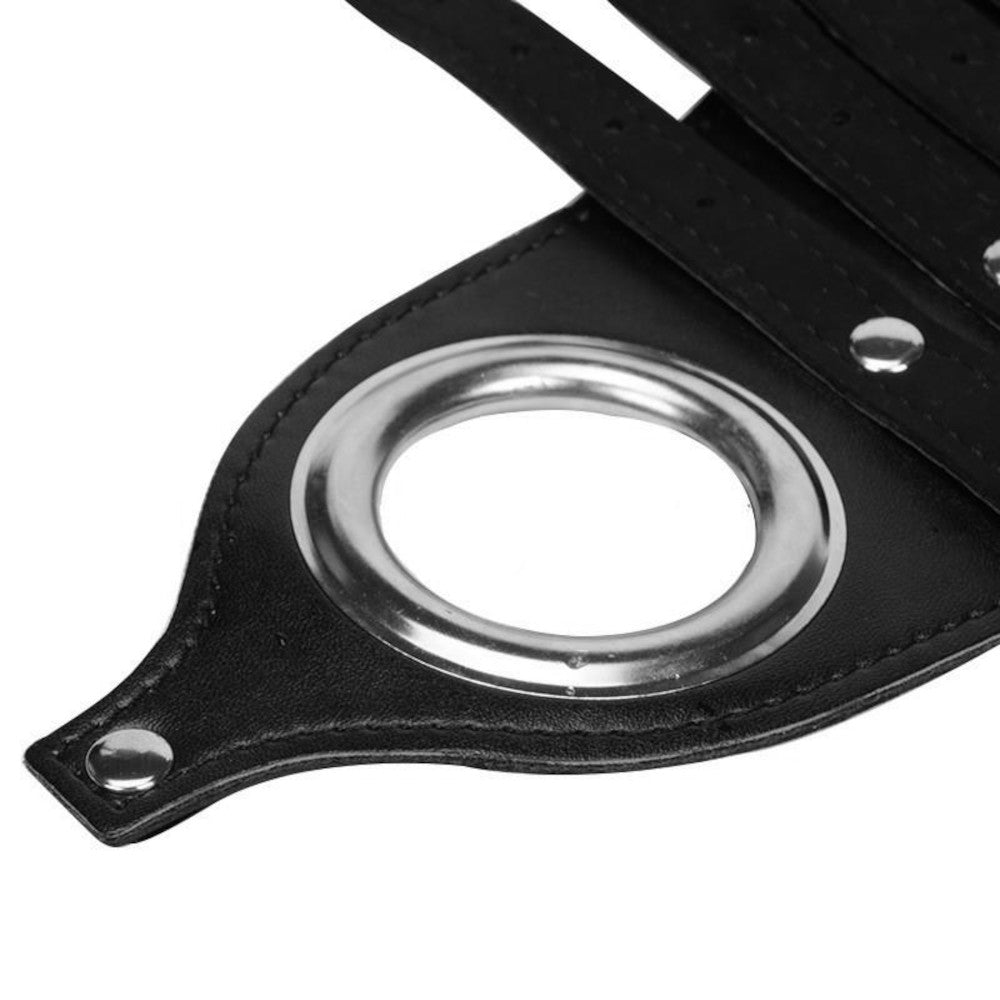 Inch by inch, the three-inch strap of our cock cage metal belt offers comfort minus any irritation. Its half-leather, half-steel build may seem weird but promises perfect BDSM dynamics.