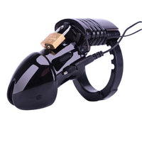 Experience electrifying pleasure with this timed shock chastity cage. Made from safe, medical-grade materials, it comes with a lock box and timer for your keys, enhancing your play with controlled denial and anticipation.