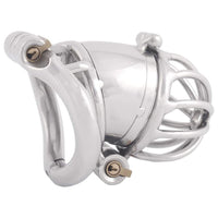 Discover the mini male metal cock cage a sleek, stainless steel device featuring a cobra-like profile and honeycomb design. It not only looks discreet under clothing but also provides comfort and security. Check out the pic to see how it enhances your experience.