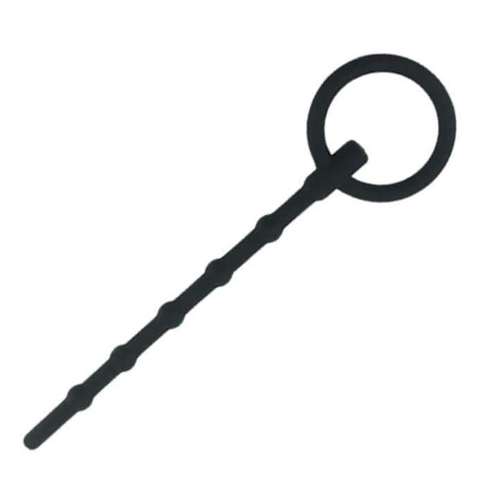 Discover ultimate urethral chastity pleasure in bed, sliding and slipping confidently with our flexible silicone tool. Its pull ring ensures safe retrieval, enhancing your exploring journey.