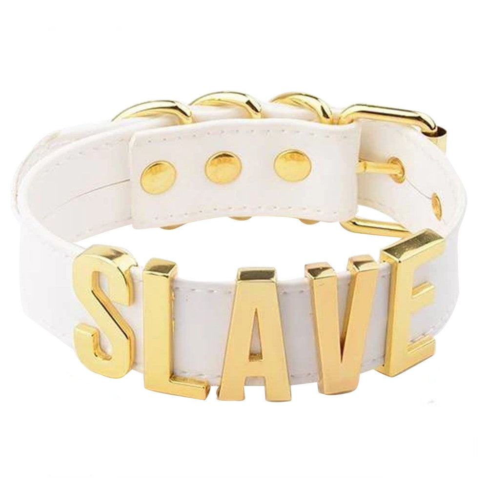 Unleash dominance with our tight, handmade leather choker, accentuated by striking metal SLAVE letters. Ideal for both public and private play, its versatile D-cock rings enhance every BDSM scenario. Perfect for smaller necks, the blue hue offers a unique, stylish edge while the robust design ensures a snug fit. Transform sessions, turning the smallest details into powerful displays of control.