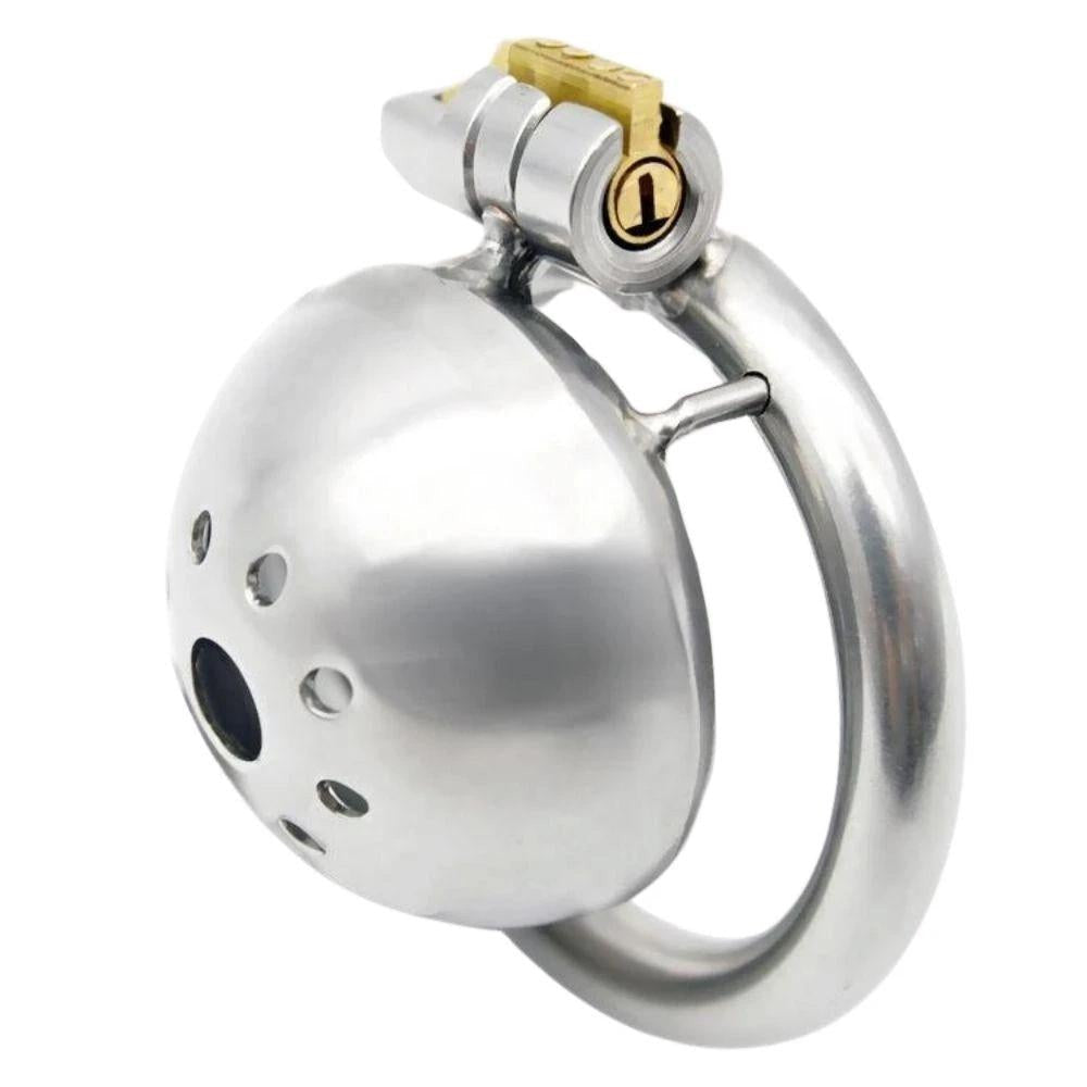 Feel the thrill of relinquishing control with this metal cock cage. Securely confines while allowing hygiene with a leak-proof design. Grow desire for the clit, avoiding the vagina.