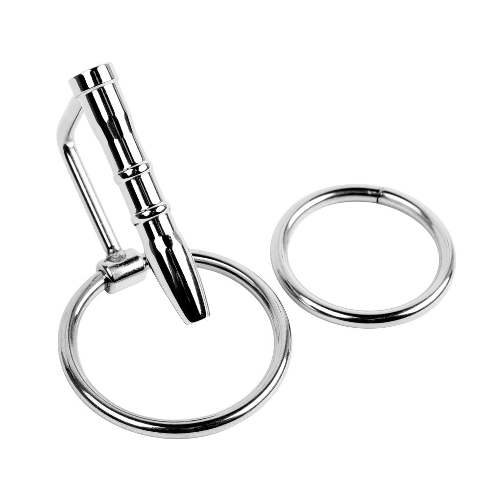 Experience the ultimate in urethra chastity with our largest ergonomic steel penis plug. Featuring rings and a spacer for a perfect fit, this device ensures both comfort and security during use.