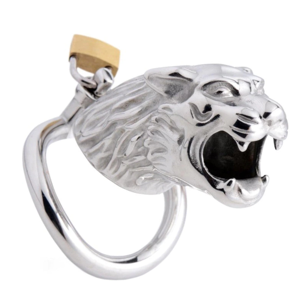 Experience the allure of this vintage-inspired metal device, perfect for crossdressers seeking full coverage. With a lion logo, it's as iconic as the perfect pair of heels.